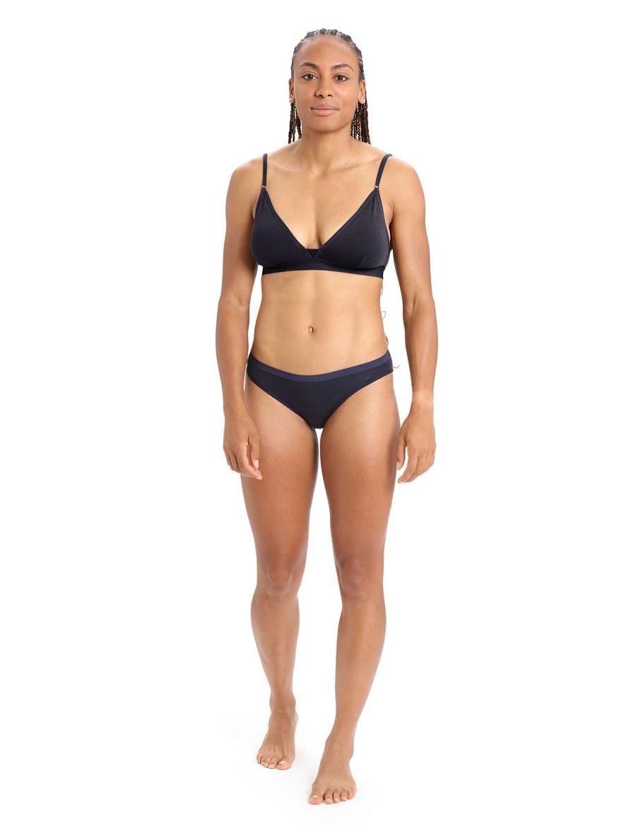 Midnight Navy Icebreaker Merino Siren Bikini Briefs Women's Underwear | AU 1721AHKP